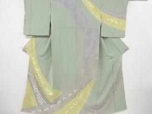 十日町「滝泰」謹製　絞り線描きに鱗模様訪問着